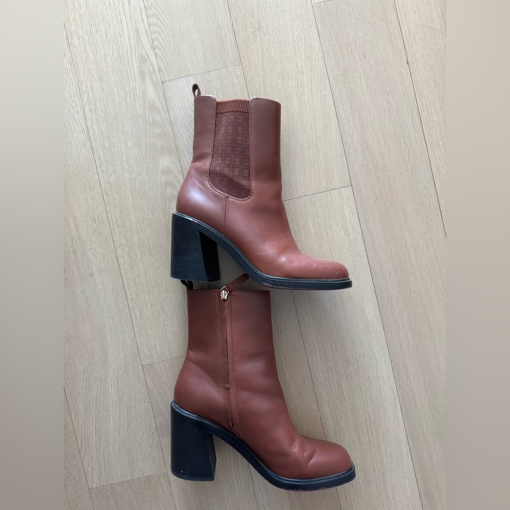 Franco Sarto Brown Leather Ankle Boots
